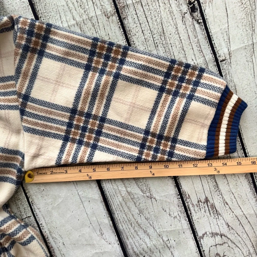 JK Studio Plaid‎ Varsity V-Neck Oversized Sweater